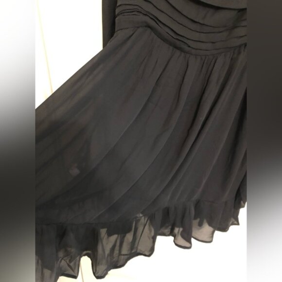 NWT Abercrombie Long Sleeve Black Ruched Babydoll Mini Dress (L tall) - Picture 2 of 6